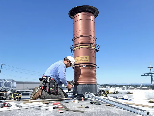 Installed chimney liner by Kannapolis Chimney Sweep in Kannapolis, NC