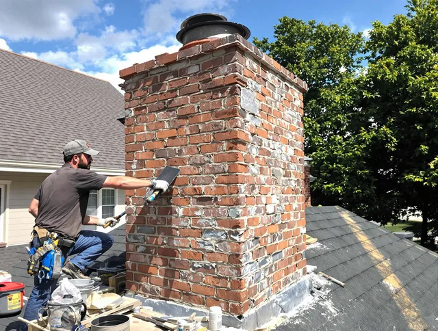Completed chimney rebuild by Kannapolis Chimney Sweep in Kannapolis, NC