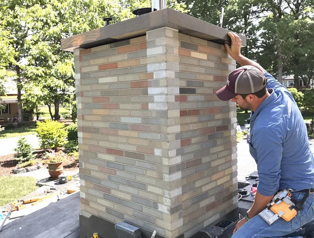 Kannapolis Chimney Sweep completing a modern chimney remodel in Kannapolis, NC