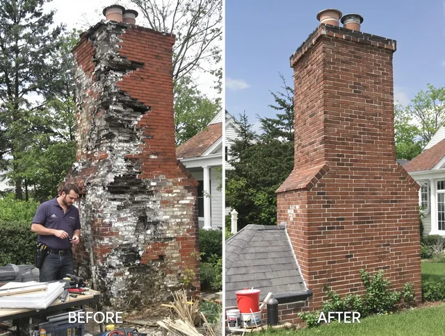 Kannapolis Chimney Sweep performing a full chimney restoration in Kannapolis, NC